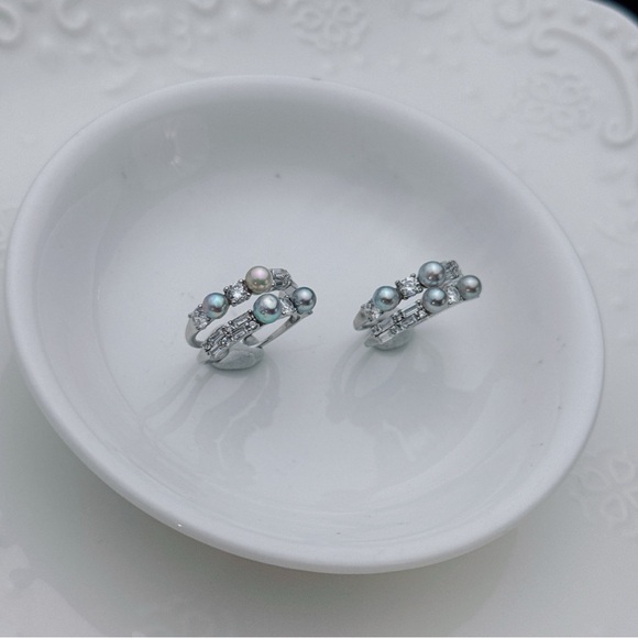 R42 S925 Akoya Sea Pearl Open Top Freesize Ring - Picture 2 of 5